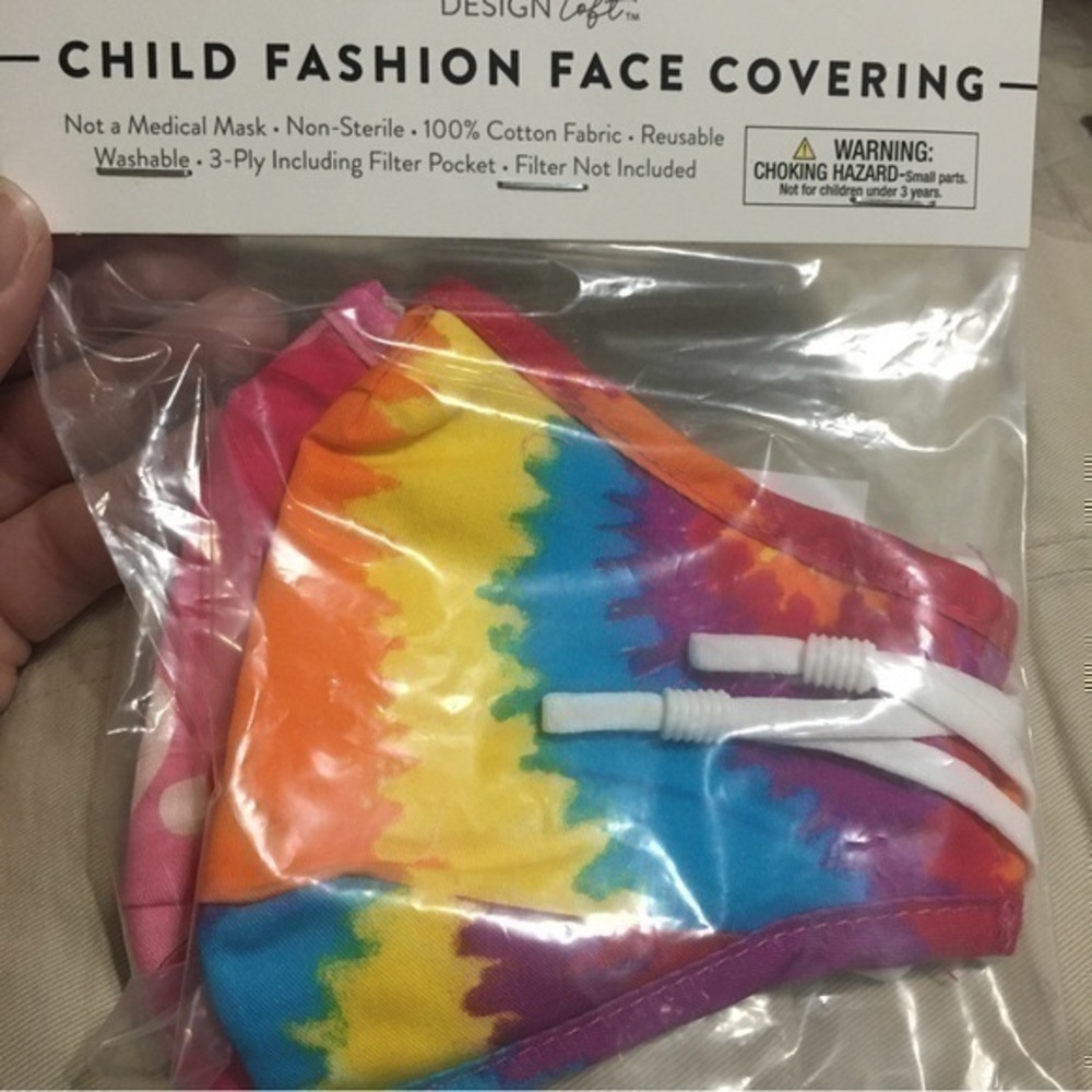 Child face masks 1 tie dye 1 cameo